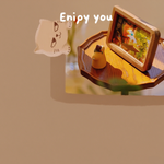 Walnut Photo Frame for Cat Lovers