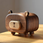 Walnut Tissue Box HoneyBear Design