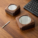 Windproof ashtray made of cedar and walnut