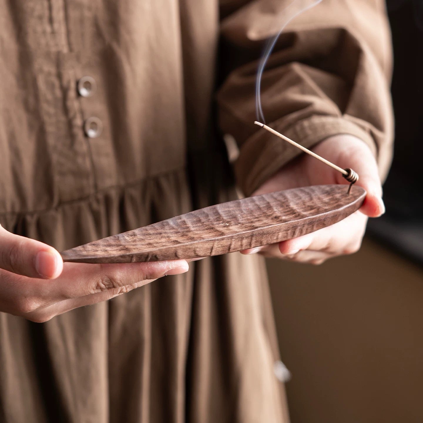 Wooden Boat Incense Burner