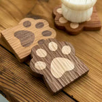 Wooden Cat Paw Coaster Set