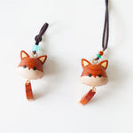 Wooden Fox Necklace