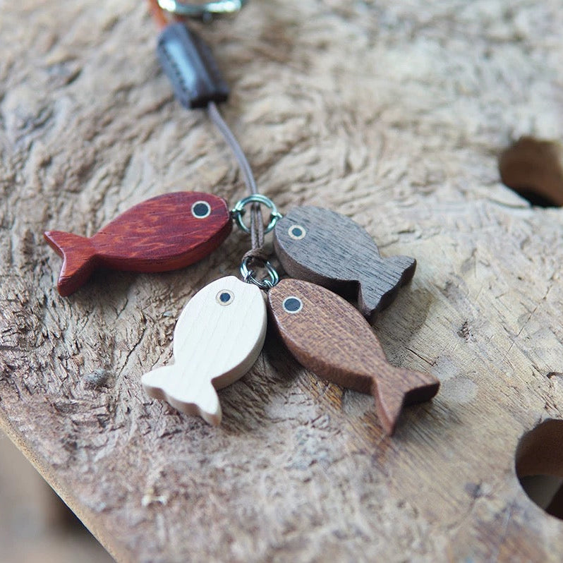 Wooden Keychain Set for Fish Lovers