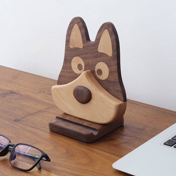 Wooden Spectacle Holder with Phone Dock