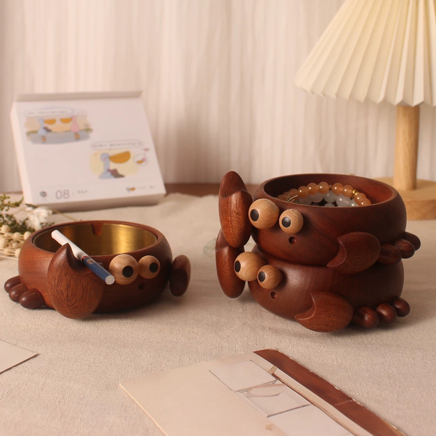 Elden Krab Houten Asbak