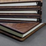 black walnut wood cover binder notebook