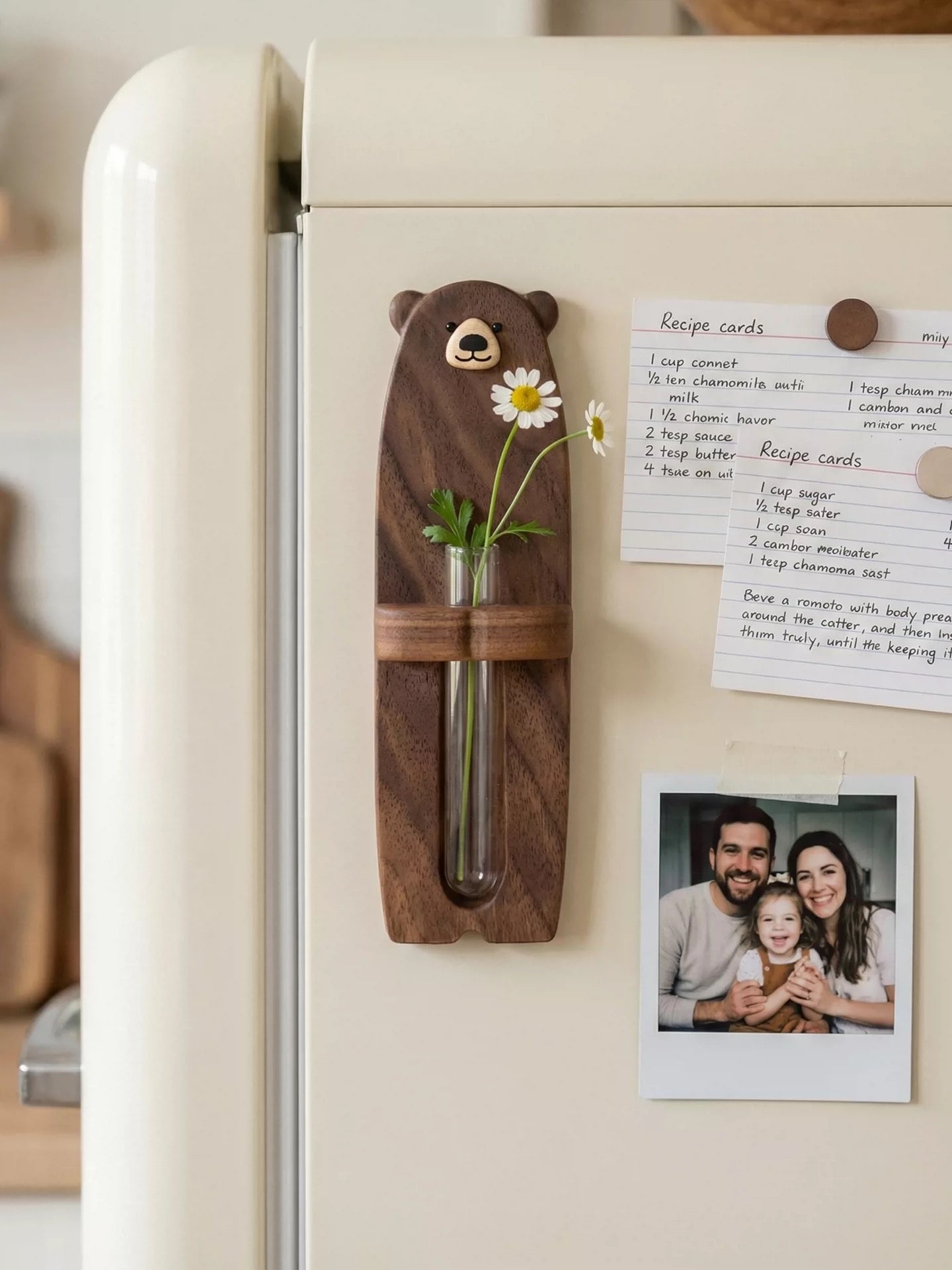 Holdy Bear Houten Magnetische Bloemenvase