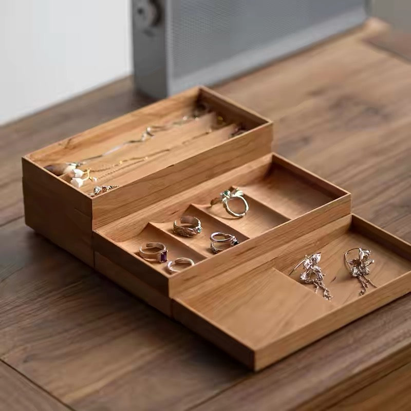 Set modulare Liora per organizzatore di gioielli in legno massello