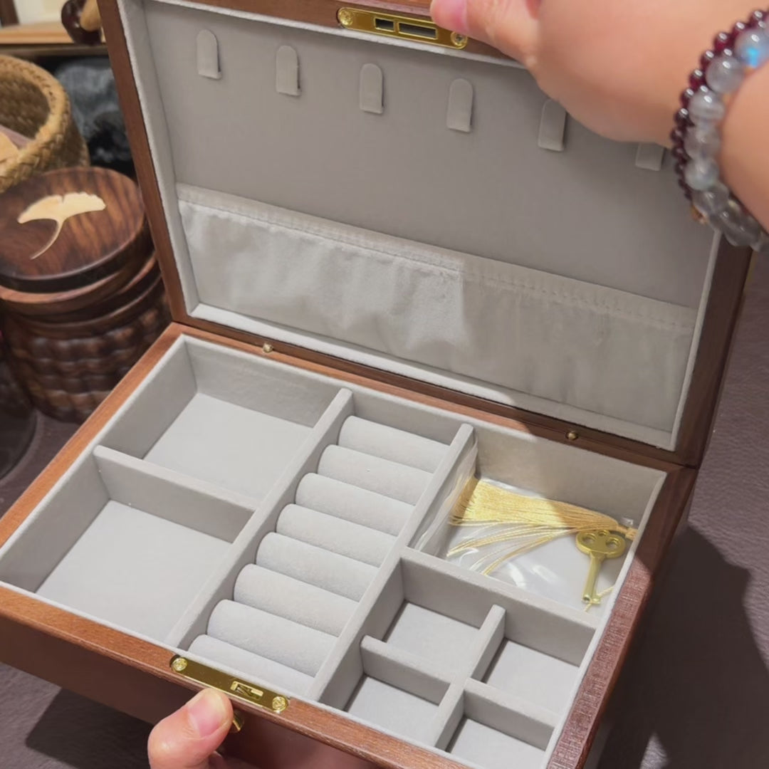 Artis Painted Lockable Walnut Jewelry Box