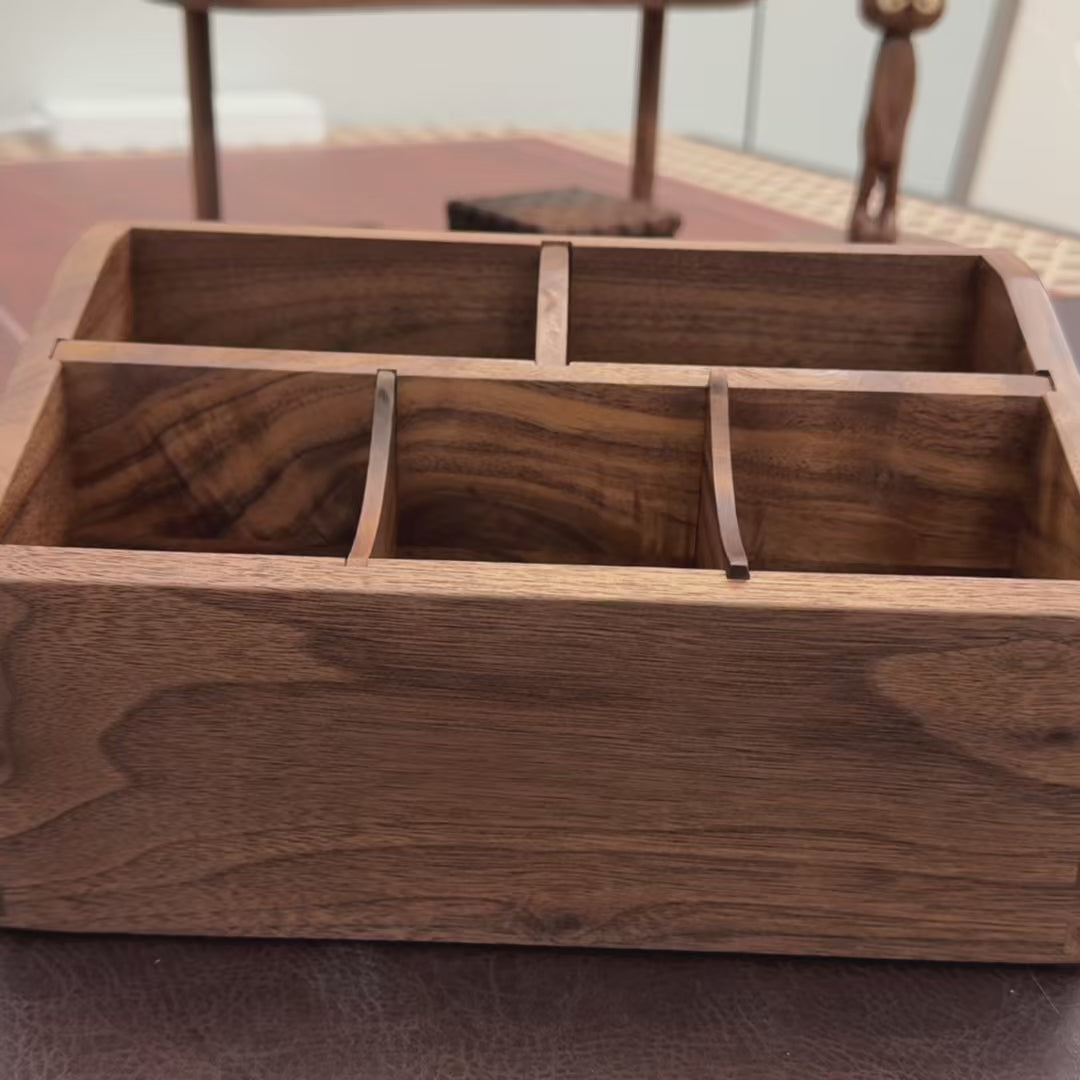 Edmund Wooden Remote & Desktop Organizer