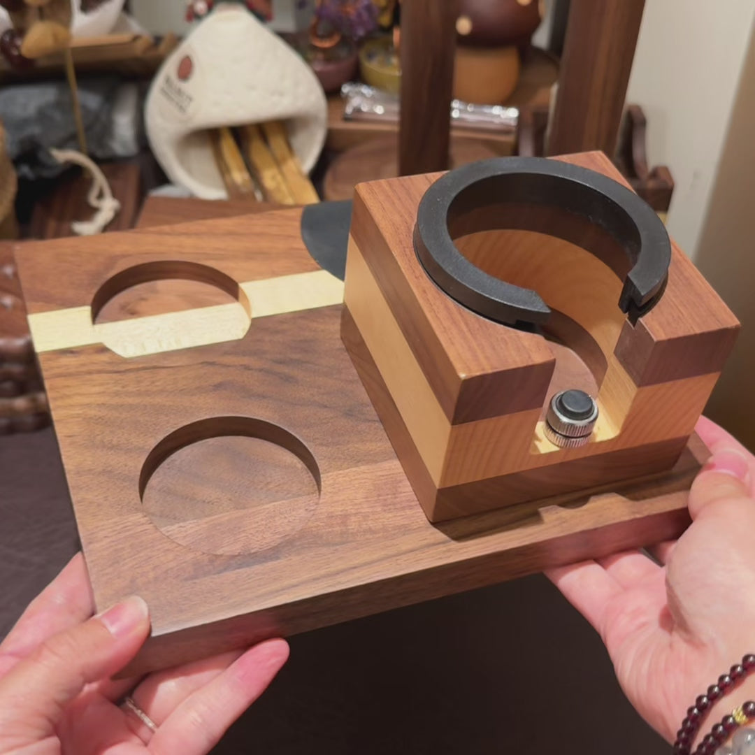 Albrecht Walnut Espresso Tamping Station