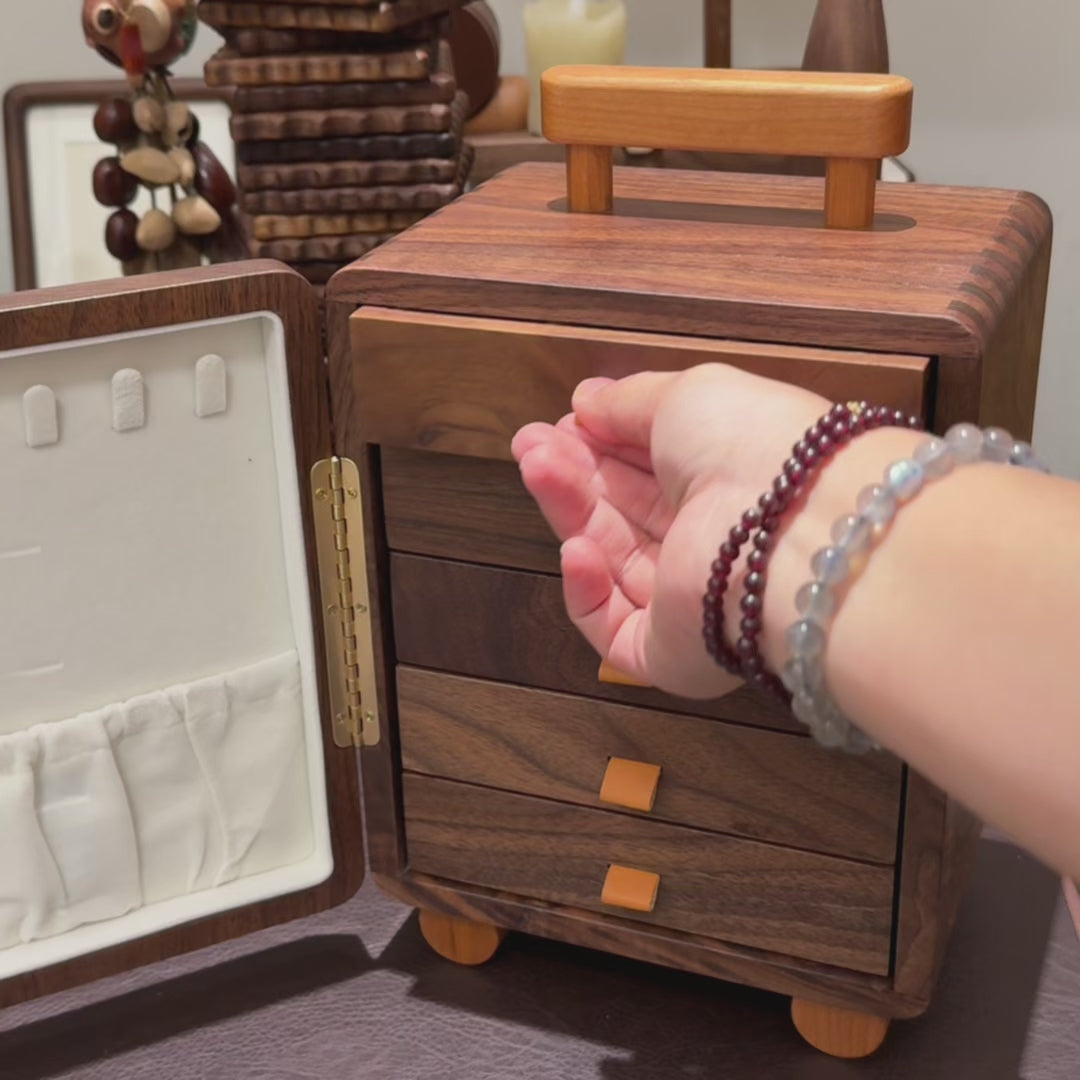 Olga Wooden Jewelry Box with 5 Drawers