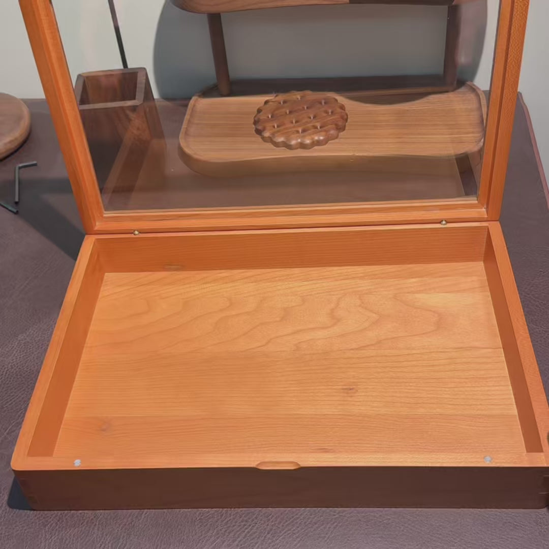 Metis Solid Walnut Specimen Display Box with Glass Lid