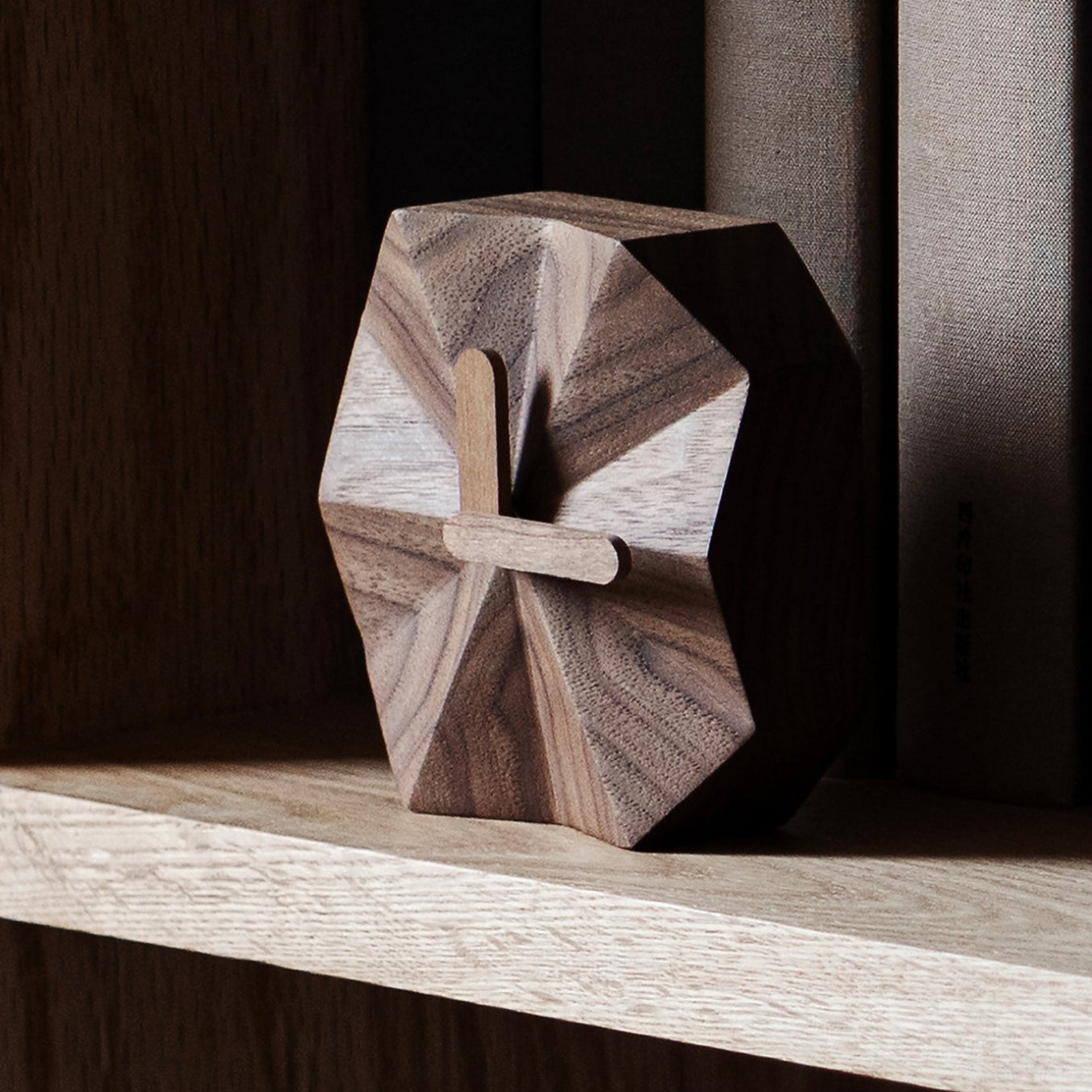 solid wood desk clock