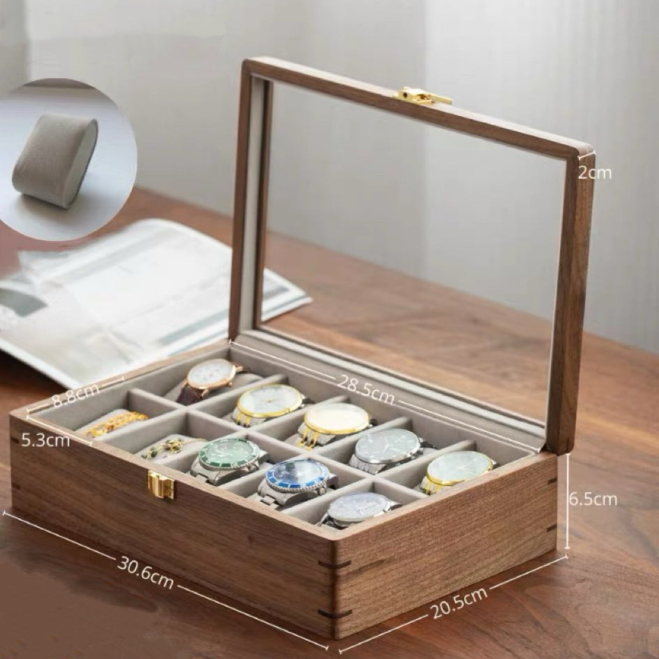 walnut wood watch jewelry organizer