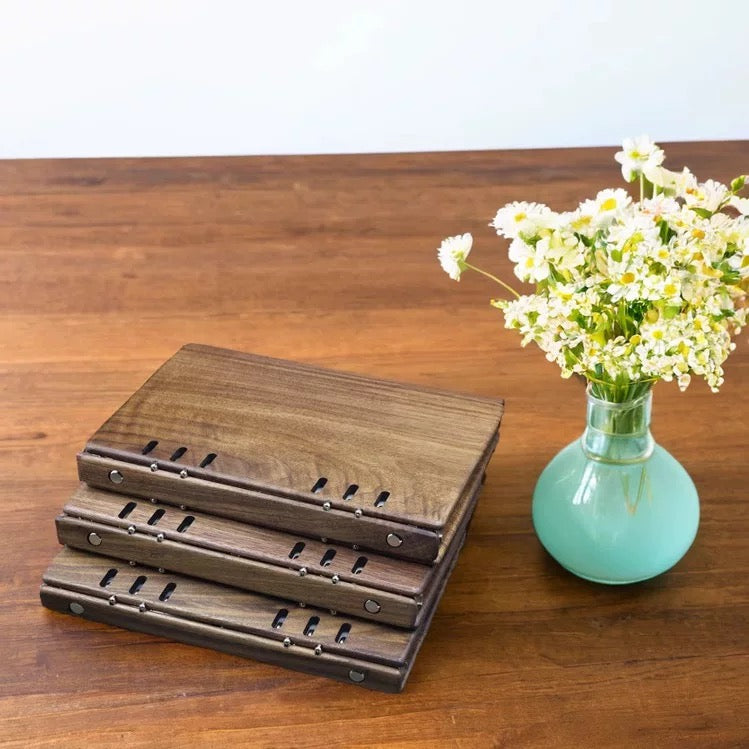 wooden binder notebook black walnut