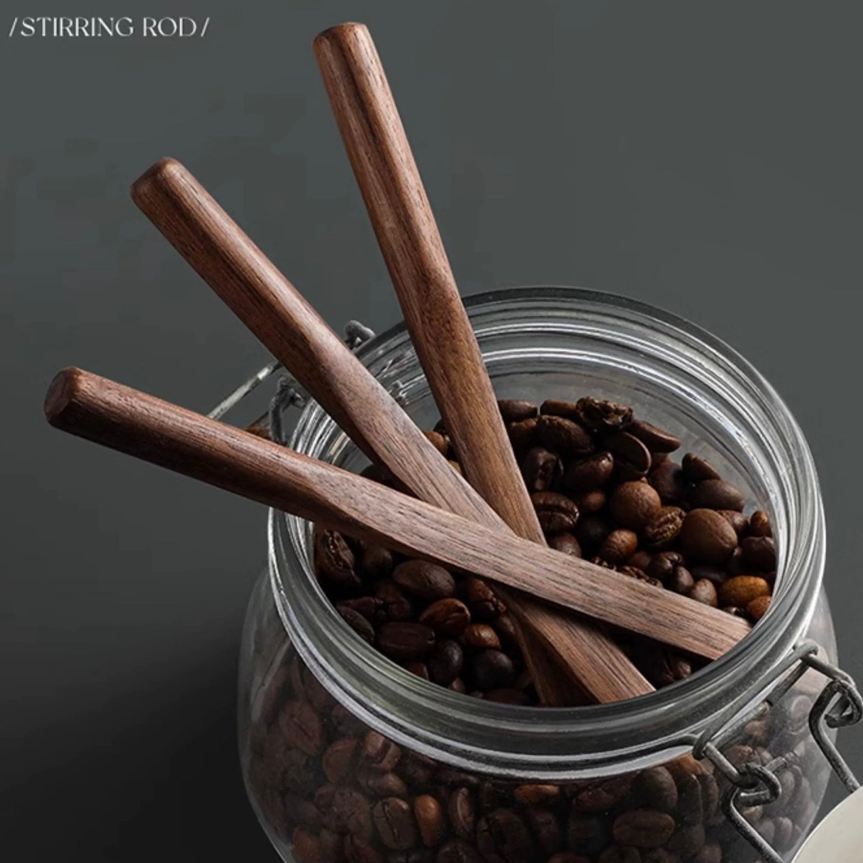 wooden coffee stir stick black walnut