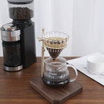 wooden pour-over coffee rack